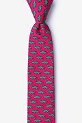 Mini Alligators Pink Skinny Tie Photo (0)