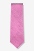 Pink Solid Stitch Extra Long Tie Photo (0)
