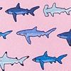 Pink Silk Shark Print Tie
