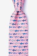 Shark Print Pink Tie Photo (0)