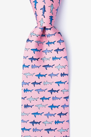 _Shark Print Pink Tie_