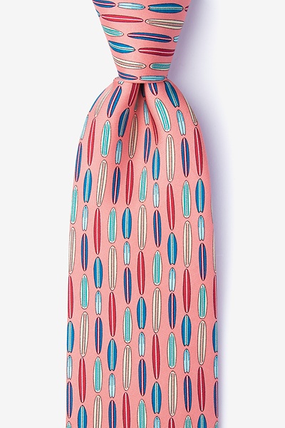 Surf's Up Surfer Pink Silk Tie | Alynn Neckties | Ties.com