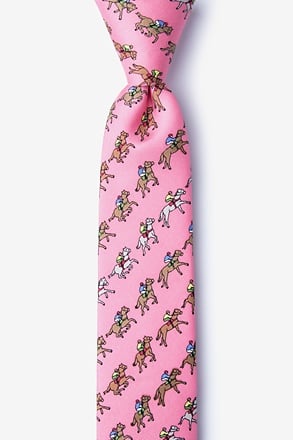 Win, Place, Show Pink Skinny Tie