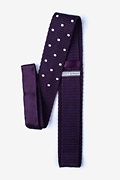 Polka Dot Plum Knit Skinny Tie Photo (1)