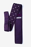 Polka Dot Plum Knit Tie Photo (1)