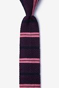 Roman Stripe Plum Knit Skinny Tie Photo (0)