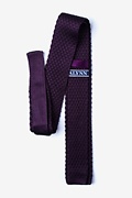 Textured Solid Plum Knit Skinny Tie Photo (1)