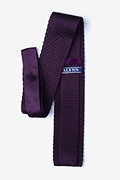 Textured Solid Plum Knit Tie Photo (1)