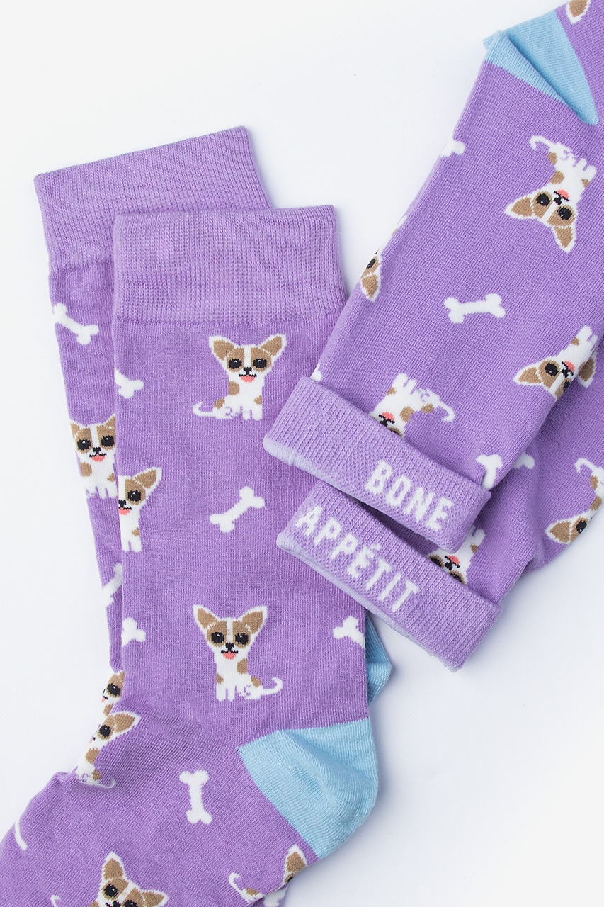 Chihuahua Dog Purple Women's Sock Photo (1)