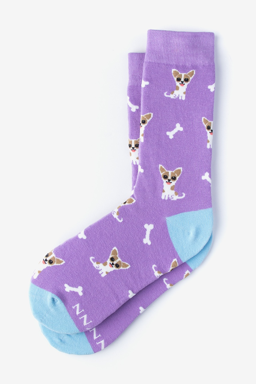 Chihuahua Dog Purple Women's Sock Photo (0)