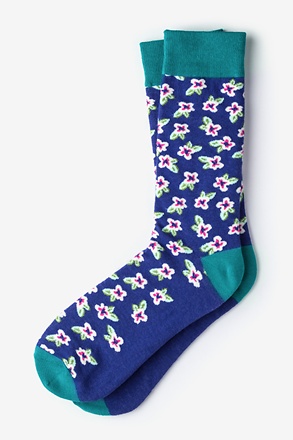 Garden Grove Floral Purple Medium-Large Sock