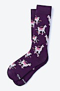 Skateboarding Lama Purple His & Hers Socks Photo (2)