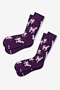 Skateboarding Lama Purple His & Hers Socks Photo (0)