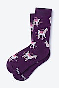 Skateboarding Lama Purple His & Hers Socks Photo (3)