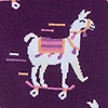 Purple Carded Cotton Skateboarding Llama