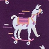 Purple Carded Cotton Skateboarding Llama Small-Medium Sock