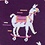 Purple Carded Cotton Skateboarding Llama Small-Medium Sock