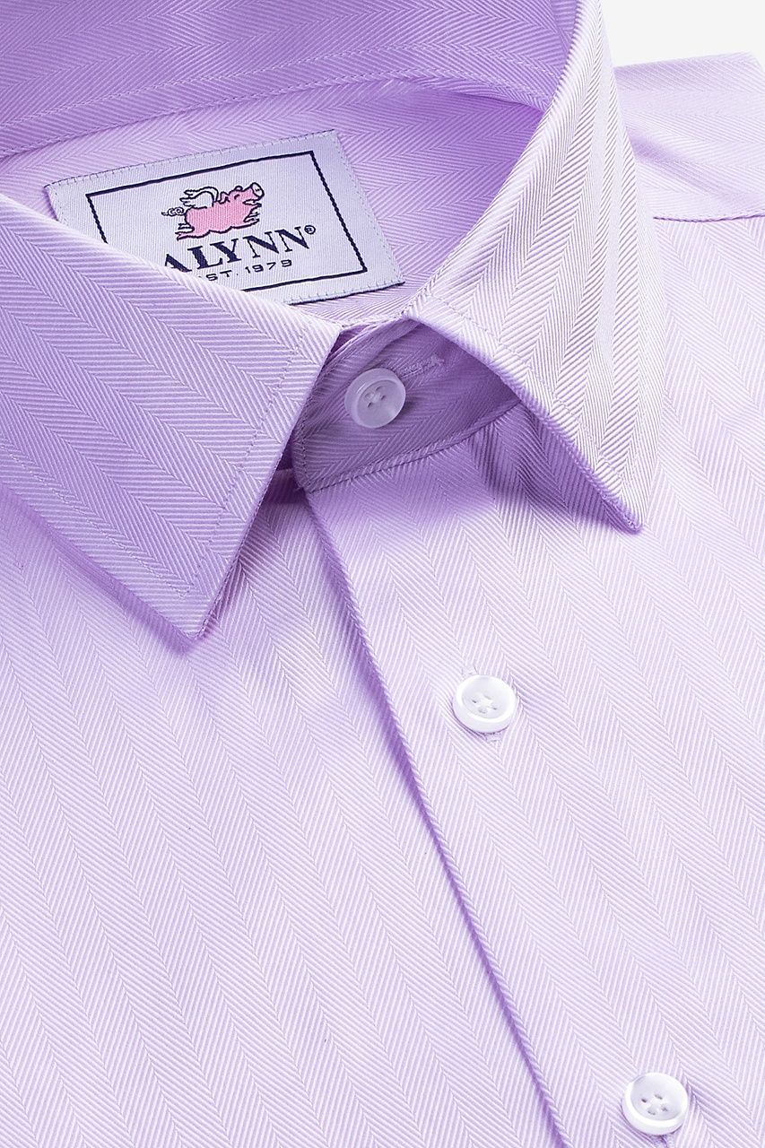 Purple Cotton Oliver Herringbone Dress Shirt | Ties.com