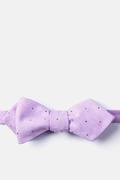 Purple Warner Cotton Polka Dots Diamond Tip Bow Tie Photo (0)