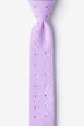 Purple Warner Cotton Polka Dots Skinny Tie Photo (0)