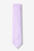 Purple Warner Cotton Polka Dots Skinny Tie Photo (1)