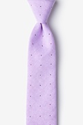 Purple Warner Cotton Polka Dots Skinny Tie Photo (0)
