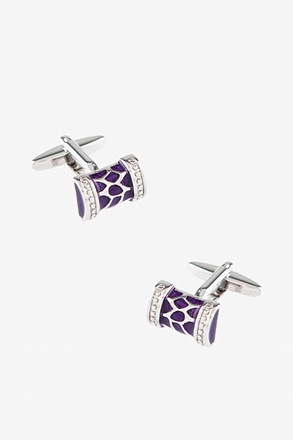 Abstract Rounded Rectangle Purple Cufflinks