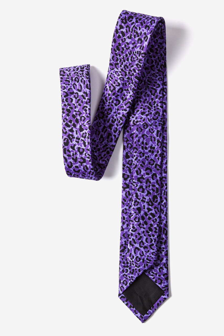 Cheetah Animal Print Purple Skinny Tie Photo (2)