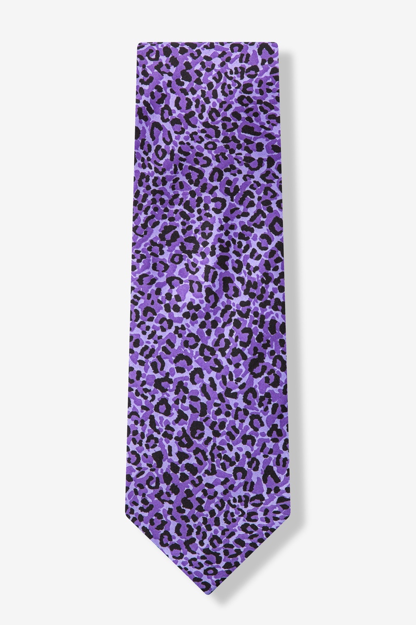 Cheetah Animal Print Purple Tie Photo (1)