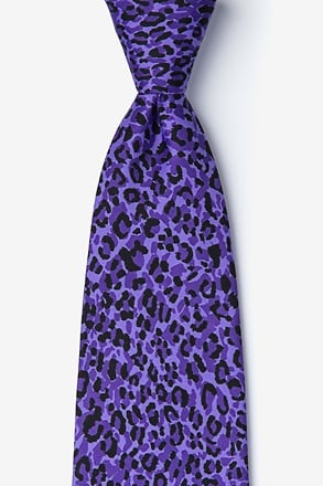 Cheetah Animal Print Purple Tie