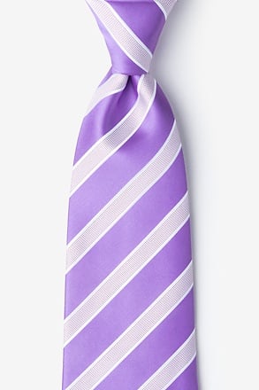 _Jefferson Stripe Purple Extra Long Tie_