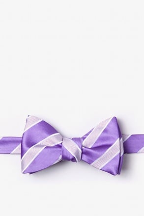 Jefferson Stripe Purple Self-Tie Bow Tie