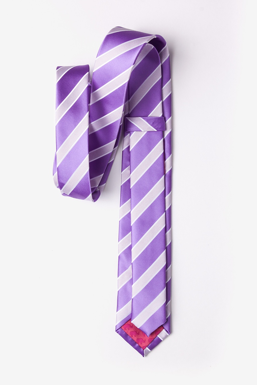Jefferson Stripe Purple Skinny Tie Photo (1)