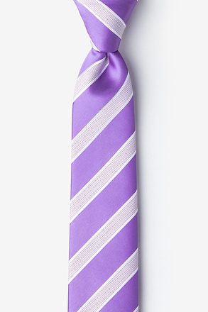 Jefferson Stripe Purple Tie For Boys