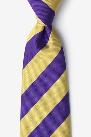 _Purple & Gold Stripe Extra Long Tie_