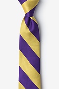 Purple & Gold Stripe Tie For Boys Photo (0)