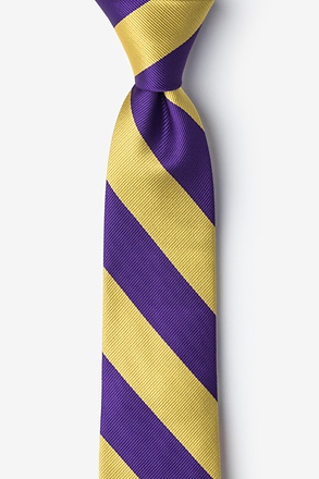 _Purple & Gold Stripe Tie For Boys_