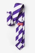 Purple & Off White Stripe Extra Long Tie Photo (1)