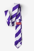 Purple & Off White Stripe Skinny Tie Photo (1)
