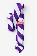 Purple & White Stripe Skinny Tie Photo (2)