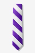 Purple and White Stripe Skinny Tie Photo (0)