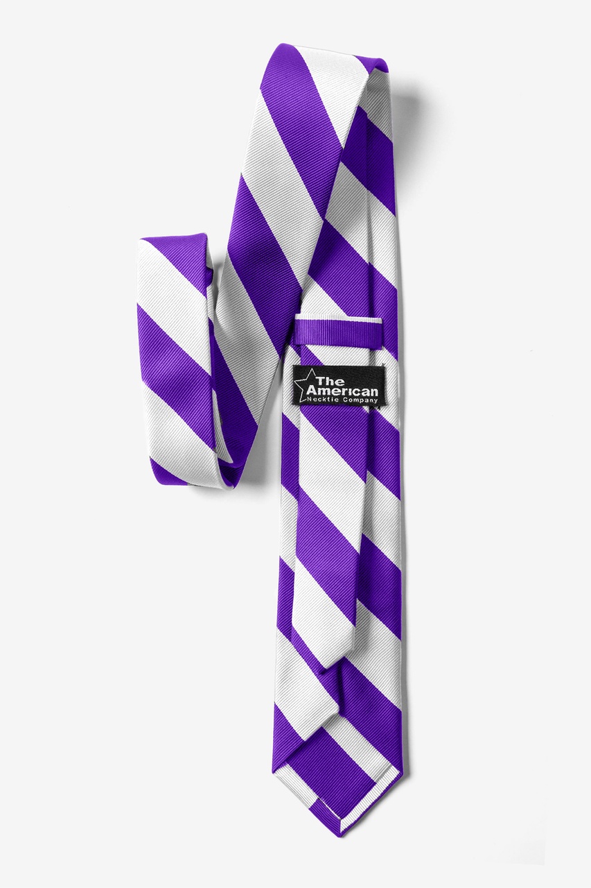 Purple and White Stripe Skinny Tie Photo (1)