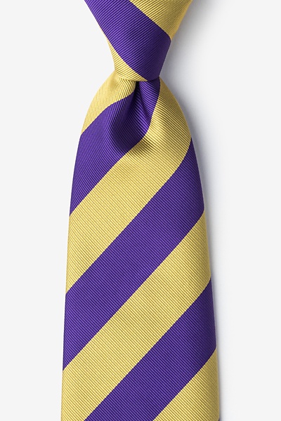 Purple Microfiber Purple & Gold Stripe Extra Long Tie