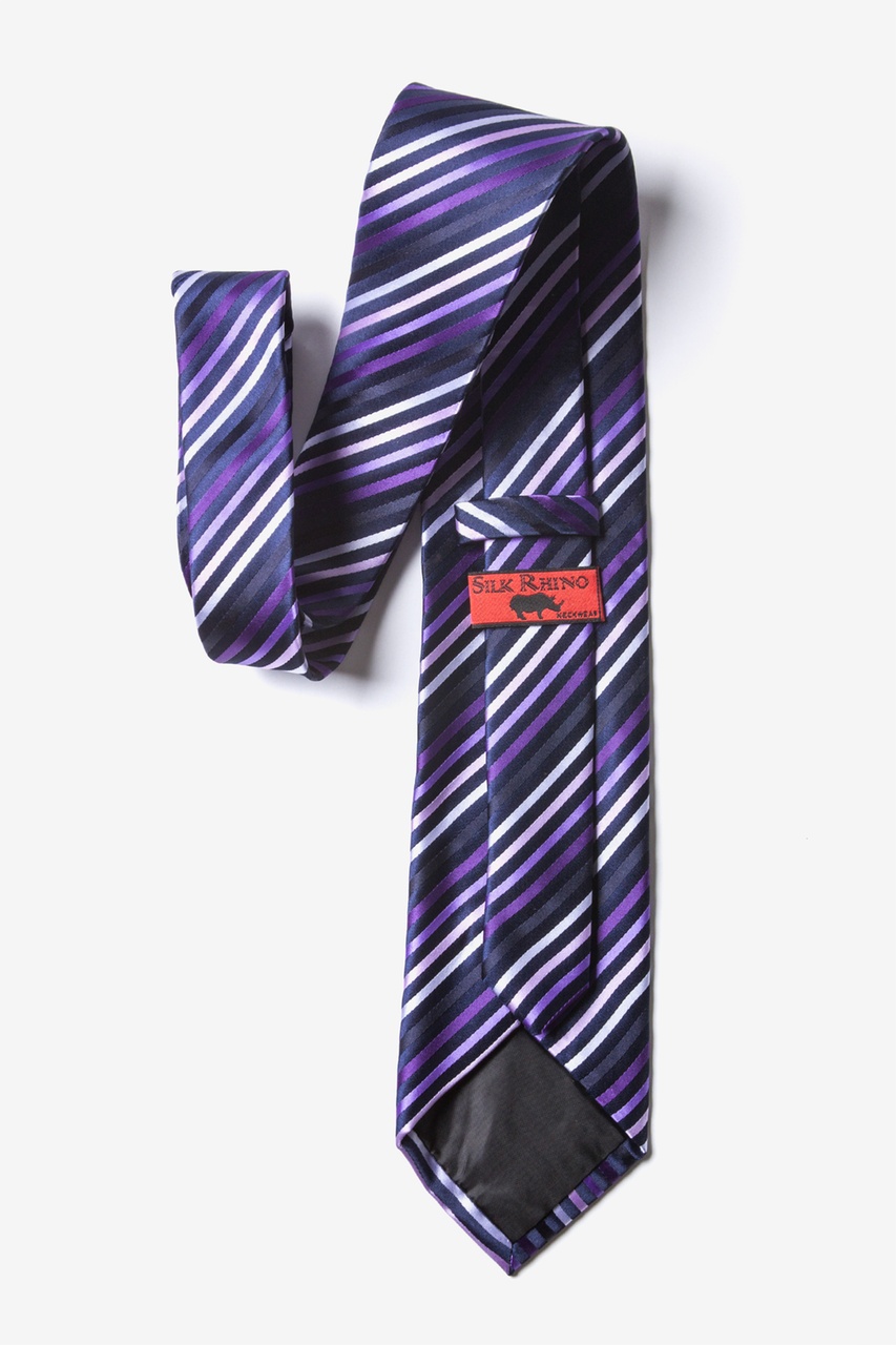 Purple Microfiber Tonal Stripe Extra Long Tie | Ties.com