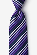 Purple Tonal Stripe Extra Long Tie Photo (0)
