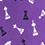 Purple Microfiber Tossed Chess Pieces Extra Long Tie
