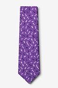 Tossed Chess Pieces Purple Extra Long Tie Photo (1)