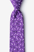 Tossed Chess Pieces Purple Extra Long Tie Photo (0)