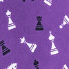 Purple Microfiber Tossed Chess Pieces Tie