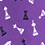 Purple Microfiber Tossed Chess Pieces Tie